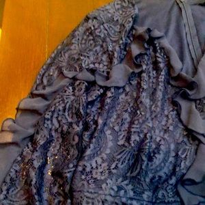 Navy Blue ruffle lace dress